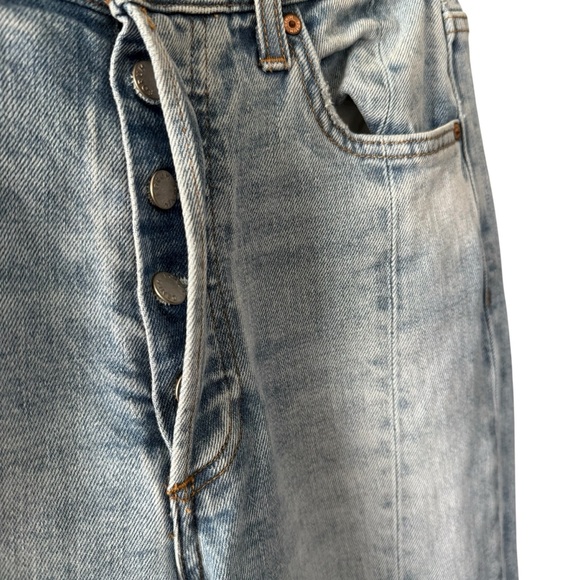 Aritzia Denim Forum The Arlo High Rise Seam Straight Jean 27 Light Blue Indigo - Picture 5 of 17